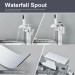 Chrome Bathtub Faucet Floor Mount Freestanding Waterfall Tub Filler W/Hand Spray - view 5