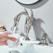 Brushed Nickel Swan Bathroom Sink Faucet 3 Holes 8" Widespread Vanity Mixer Taps - view 3