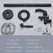 Matte Black Bathtub Faucet Freestanding Tub Filler With Hand Shower Floor Mount - view 10