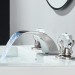 LED Bathroom Sink Faucet 3 Hole Widespread Basin Vanity Mixer Tap Brushed Nickel - view 7