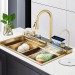 Flying Rain Stainles Steel Waterfall Kitchen Sink W Pull Down Faucet Gold 29.5in - view 3
