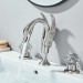 Brushed Nickel Bathroom Sink Faucet 3 Holes 2 Handle Widespread Vanity Mixer Tap - view 3