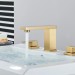 Brushed Gold 8" Widespread Bathroom Sink Faucet 3 Hole Vanity Faucet With Drain - view 4