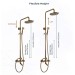 Antique Brass 8" Round Rain Shower Head Combo Exposed Shower Faucet Set System - view 10