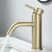 Brushed Gold Modern Bathroom Sink Faucet Single Handle 1 Hole Vanity Basin Tap - view 6