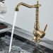 Antique Brass Kitchen Sink Faucet 1 Hole Single Handle 360° Swivel Mixer Taps - view 4