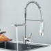 Brushed Nickel Kitchen Faucet With Sprayer Single Handle Pull Down Sink Mixer - view 4