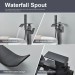 Freestanding Bathroom Bathtub Faucet Floor Mount Tub Filler Mixer System Black - view 7