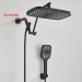 Black Rain Shower Head With Handheld Spray Set High Pressure 16" Adjustable Arm - view 3