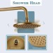 Brass Exposed Shower Faucet System Wall Mount 8in Rain Shower Head Tub Spout Kit - view 4