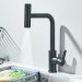 Matte Black Kitchen Sink Faucet Pull Down Sprayer Single Handle Swivel Mixer Tap - view 6