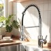 Kitchen Sink Faucet Stainless Steel Swivel Single Handle PullDown Sprayer Chrome - view 2