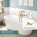Antique Brass Clawfoot Tub Faucet Wall Mounted Bathtub Filler Tap Hand Shower - view 10
