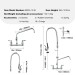 Commercial Pre-rinse Faucet Wall Mount Kitchen Sink Faucet 36" W/ Sprayer - view 8