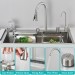 Flying Rain Stainles Steel Waterfall Kitchen Sink W PullDown Faucet Gray31.5INCH - view 6