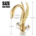 Gold Swan Bathroom Sink Faucet 1 Hole Vanity Mixer Dual Handle Swivel Spout Taps - view 8