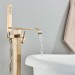 Brushed Gold Bathtub Faucet Freestanding Tub Filler Mixer Spout With Hand Shower - view 5