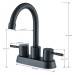 Black 4in Centerset Bathroom Sink Faucet 3 Hole Vanity Mixer 2 Handle With Drain - view 11