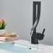 Black Bathroom Sink Faucet Modern Single Handle Waterfall Vanity Faucet 1 Hole - view 4