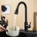 Matte Black Kitchen Faucet Single Handle Pull Down Sprayer Swivel Sink Mixer Tap - view 2