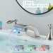 LED Waterfall Bathroom Sink Faucet 3Hole Vanity Mixer 2 Handle Widespread Faucet - view 15