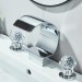 Chrome Bathroom Sink Faucet Dual Crystal Handle 3 Holes Basin Vanity Mixer Tap - view 9