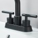 Black 4 Modes Bathroom Sink Faucet 3Hole 4in Centerset Vanity Mixer With Drain - view 9