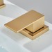 Brushed Gold Bathroom Sink Faucet 3 Holes Widespread Vanity Mixer Faucet W/Drain - view 8