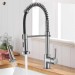 Kitchen Sink Faucet Stainless Steel Swivel Single Handle Pull Down Sprayer Mixer - view 2