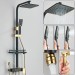 Exposed Shower Faucet System 4Functions Shower Fixtures 8" Rain Head Combo Black - view 3