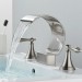 Brushed Nickel Bathroom Sink Faucet 3 Hole 2 Handle Waterfall Basin Vanity Mixer - view 4