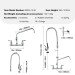36" Commercial Pre-Rinse Faucet Wall Mount Kitchen Sink Faucet W/ Sprayer - view 8