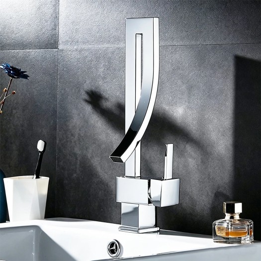 Chrome Bathroom Faucet Single Handle Sink Vanity Mixer Taps 1 Hole Deck Mount