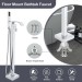 Chrome Bathtub Faucet Floor Mount Freestanding Waterfall Tub Filler W/Hand Spray - view 9