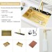 Flying Rain Stainles Steel Waterfall Kitchen Sink W Pull Down Faucet Gold 29.5in - view 4