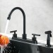 Matte Black Kitchen Faucet 2 Handle 4 Hole Sink Mixer Faucet With Side Sprayer - view 2
