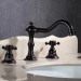 Oil Rubbed Bronze Widespread Bathroom Sink Faucet 3 Hole 2Handle Waterfall Mixer - view 9