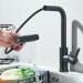 Matte Black Kitchen Sink Faucet Pull Down Sprayer Single Handle Swivel Mixer Tap - view 5
