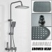Bathroom Shower Faucet Fixture Gray 4Functions Shower System Rain Head Combo Kit - view 4