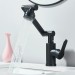 Black Bathroom Sink Faucet 1080° Swivel Robotic Arm Single Handle Vanity Faucet - view 4