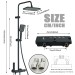 Black Rain Shower Faucet System Exposed Shower Fixtures Set With Handheld Shower - view 5