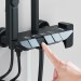 Black Rain Shower Faucet System Exposed Shower Fixtures Set With Handheld Shower - view 6