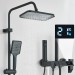 Black Bathroom Rainfall Shower Faucet Set Exposed Shower System With Mixer Valve - view 3