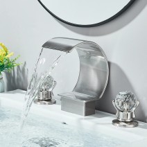 8" Widespread Bathroom Sink Faucet 3 Holes Basin Vanity Mixer Tap Brushed Nickel