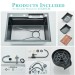 24 In Flying Rain Stainless Steel Waterfall Kitchen Sink With Faucet Single Bowl - view 4