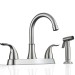 Brushed Nickel Kitchen Faucet 2Handle 4 Hole Sink Mixer Faucet With Side Sprayer - view 2