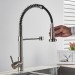 Kitchen Sink Faucet Stainless Steel Swivel Single Handle Pull Down Sprayer Mixer - view 9