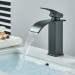 Matte Black Bathroom Basin Faucet Waterfall Sink Vanity Mixer Taps Single Handle - view 3
