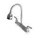 360° Chrome Kitchen Faucet Swivel Double Handle Sink Pull Down Sprayer Mixer Tap - view 7