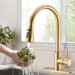Brushed Gold Kitchen Sink Faucet Pull Down Sprayer Swivel Single Handle Mixer - view 2